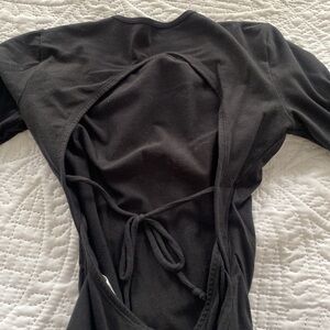 Abercrombie open back thing bodysuit black